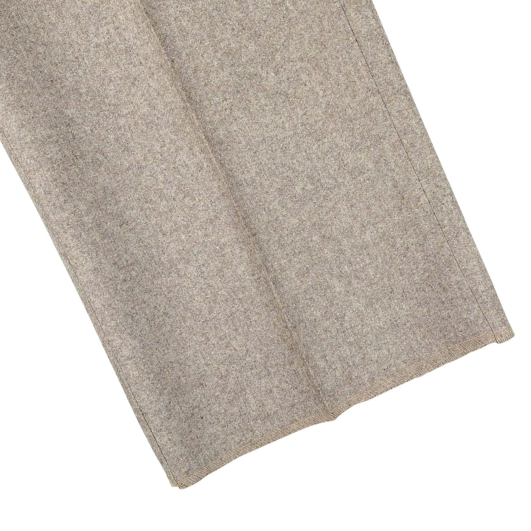 Taupe Flannel Vitale Barberis Contemporary Fit Wool Dress Pant - Luigi Bianchi