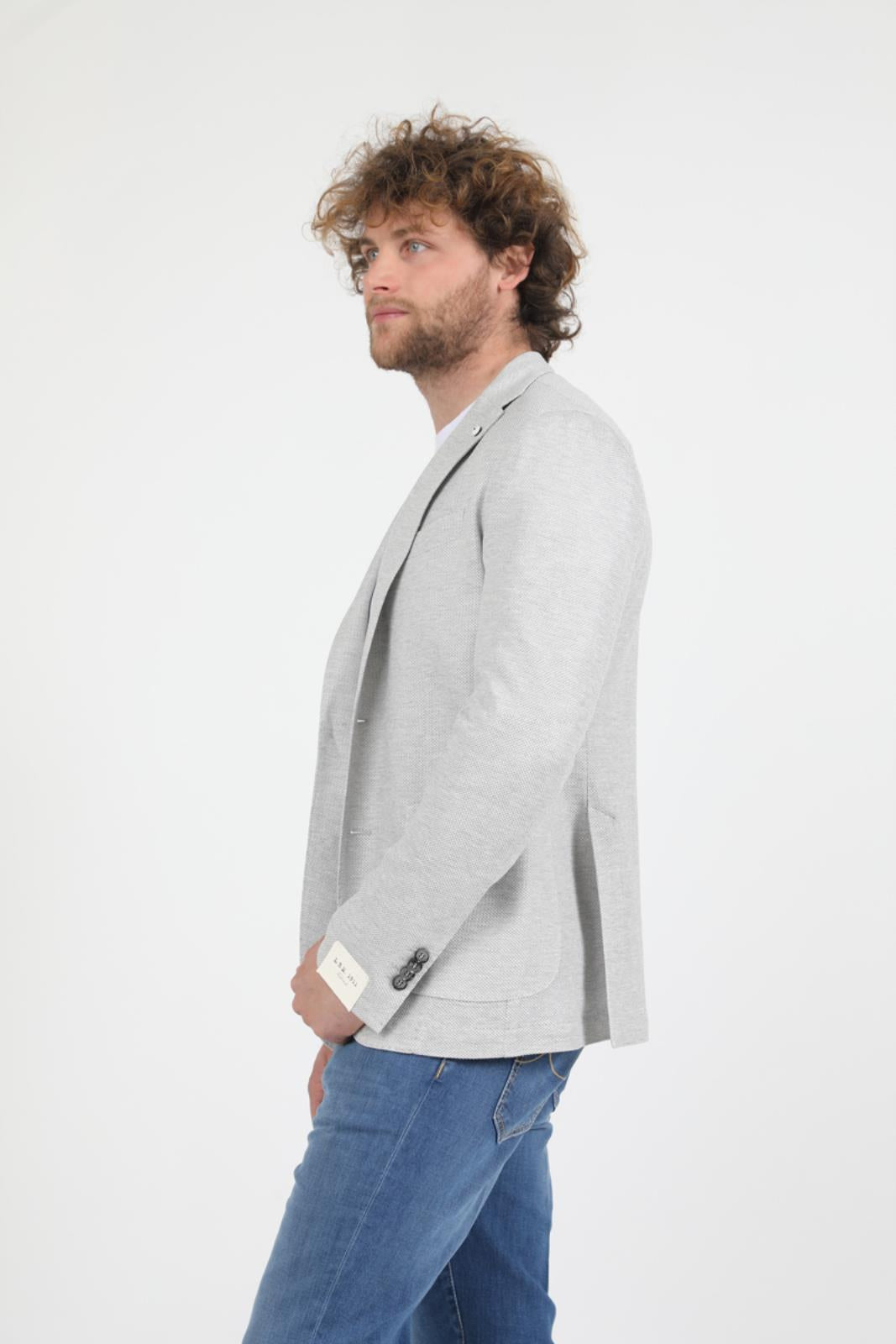 Light Gray Unconstructed Jacket - LBM 1911 - Boutique Jacques International