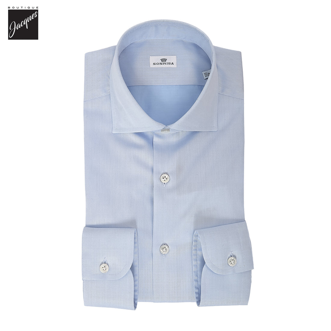 Light Blue Superior Cotton Twill Modern Fit Dress Shirt - SONRISA - Boutique Jacques International