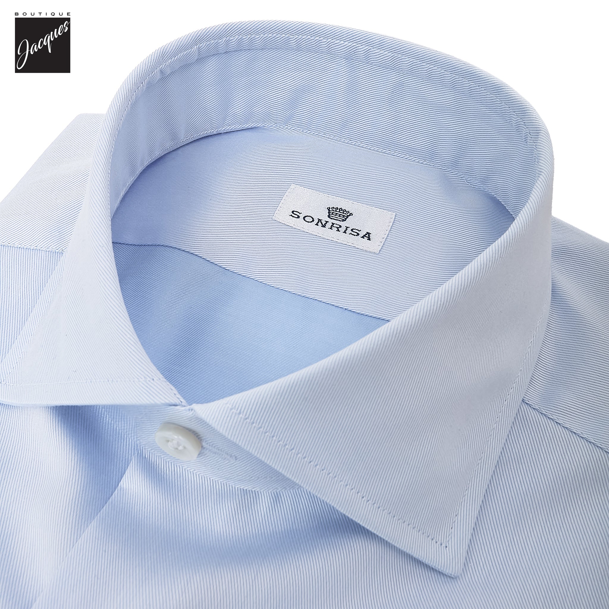 Light Blue Superior Cotton Twill Modern Fit Dress Shirt - SONRISA - Boutique Jacques International