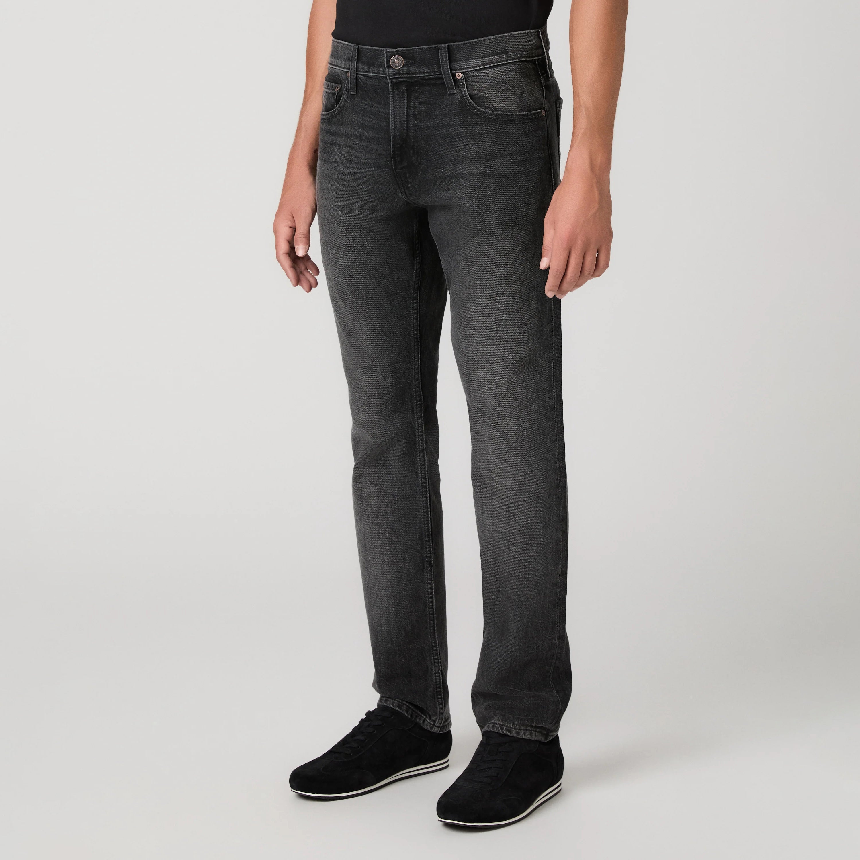 Cozad Dark Gray Wash Lennox Slim Fit Cotton-Tencel Heritage Jeans - PAIGE