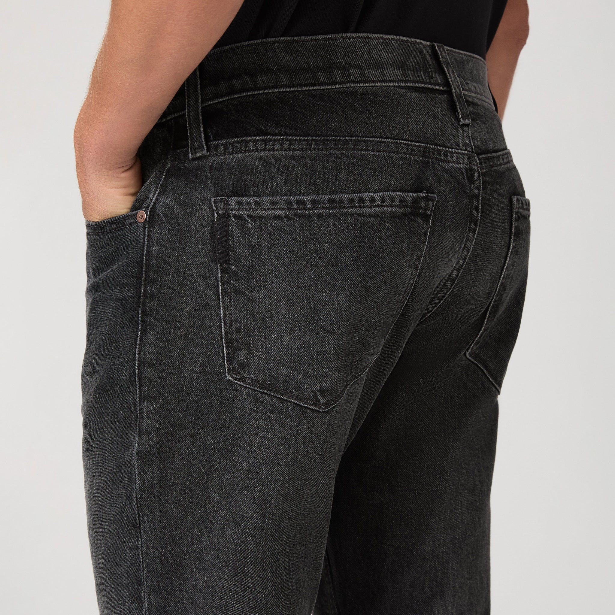 Cozad Dark Gray Wash Lennox Slim Fit Cotton-Tencel Heritage Jeans - PAIGE