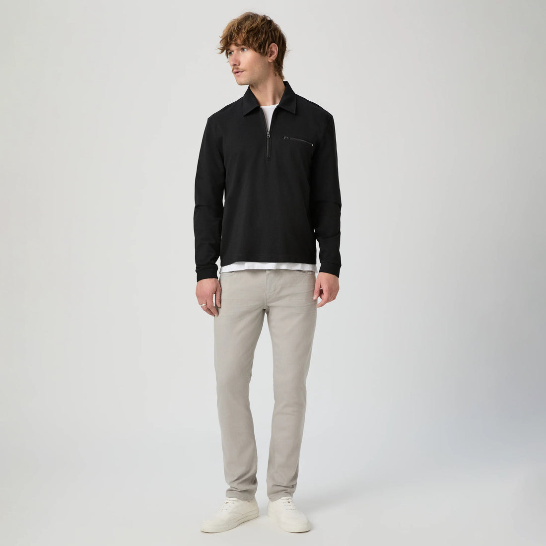 Lennox - Shark Skin - Light Gray Transcend Five Pocket Pant - PAIGE - Boutique Jacques International