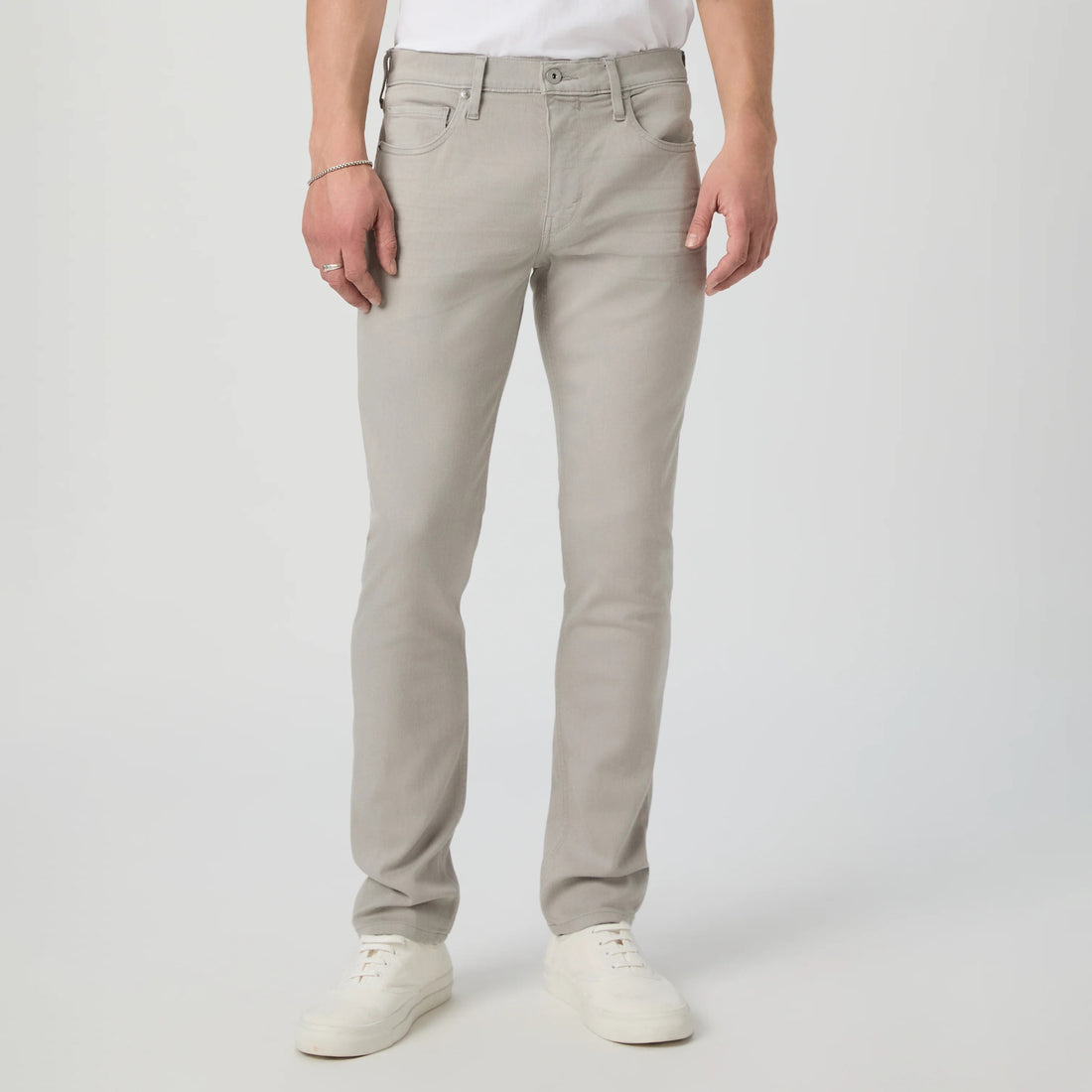Lennox - Shark Skin - Light Gray Transcend Five Pocket Pant - PAIGE - Boutique Jacques International