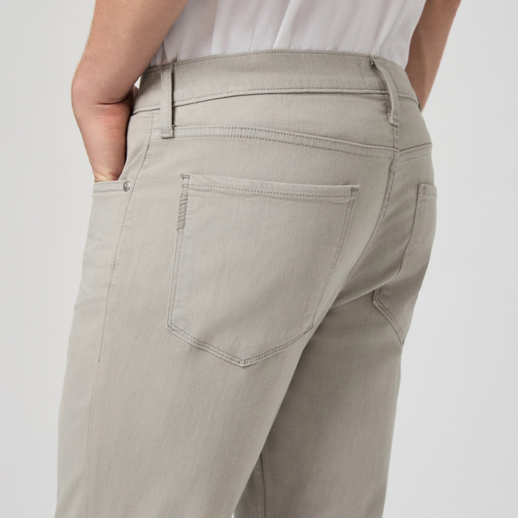 Lennox - Shark Skin - Light Gray Transcend Five Pocket Pant - PAIGE - Boutique Jacques International
