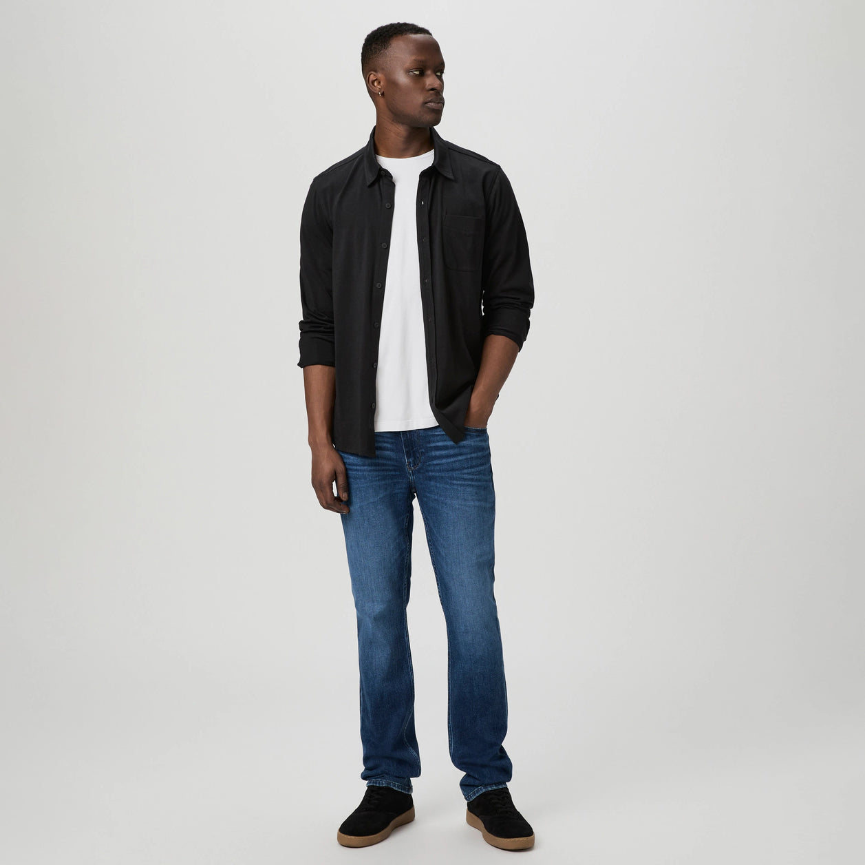 Combs Mid Wash Blue Lennox Slim Fit Vintage Transcend Jeans - PAIGE