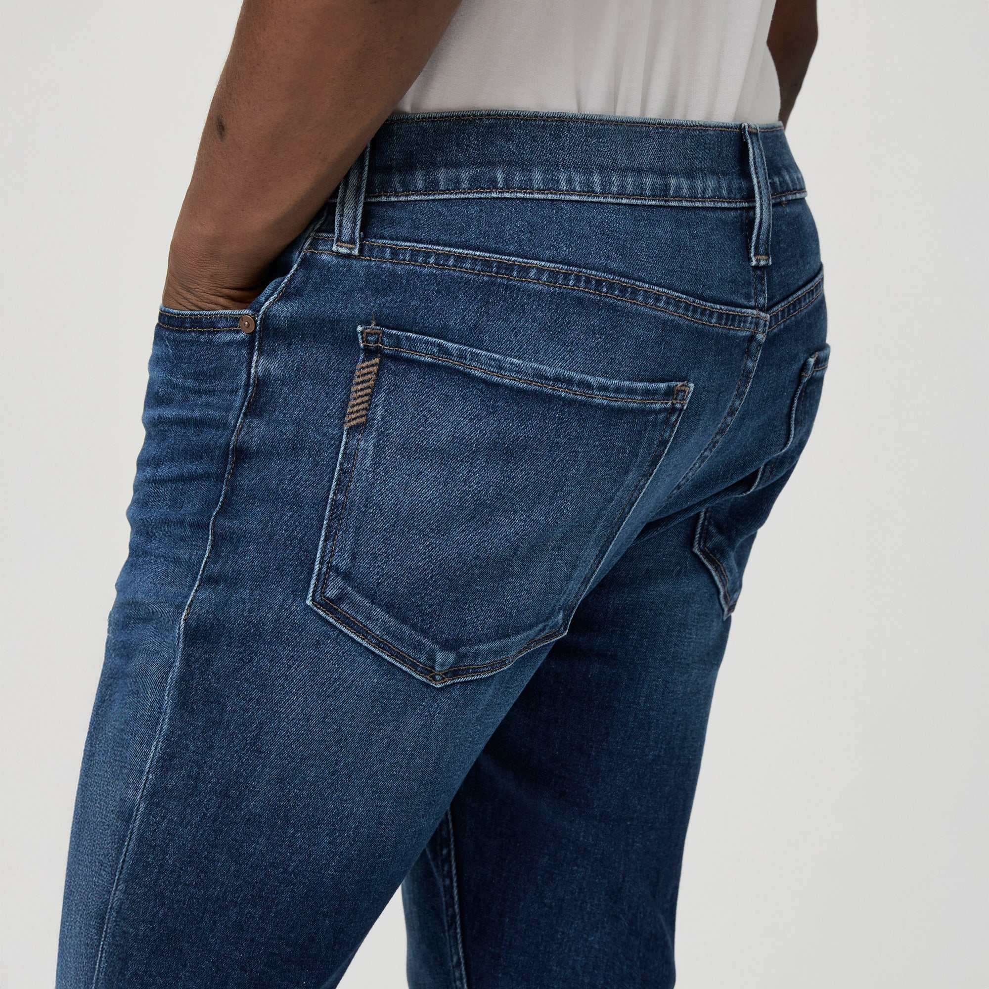 Combs Mid Wash Blue Lennox Slim Fit Vintage Transcend Jeans - PAIGE