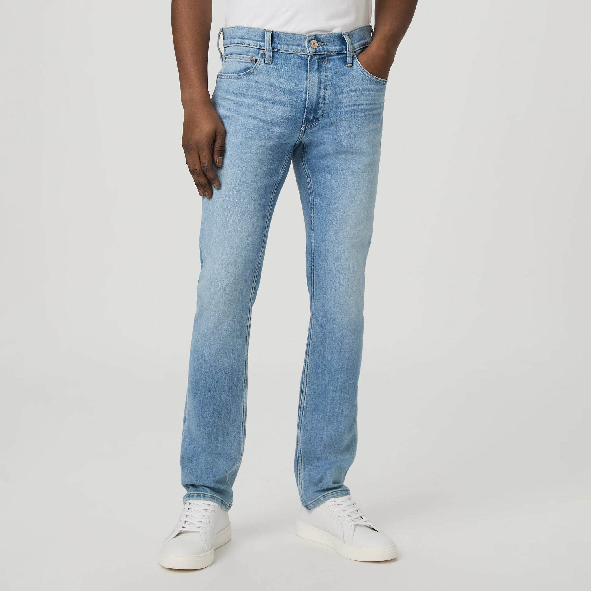 Emberton - Blue Light Wash Lennox Slim Fit Vintage Transcend Jeans - PAIGE