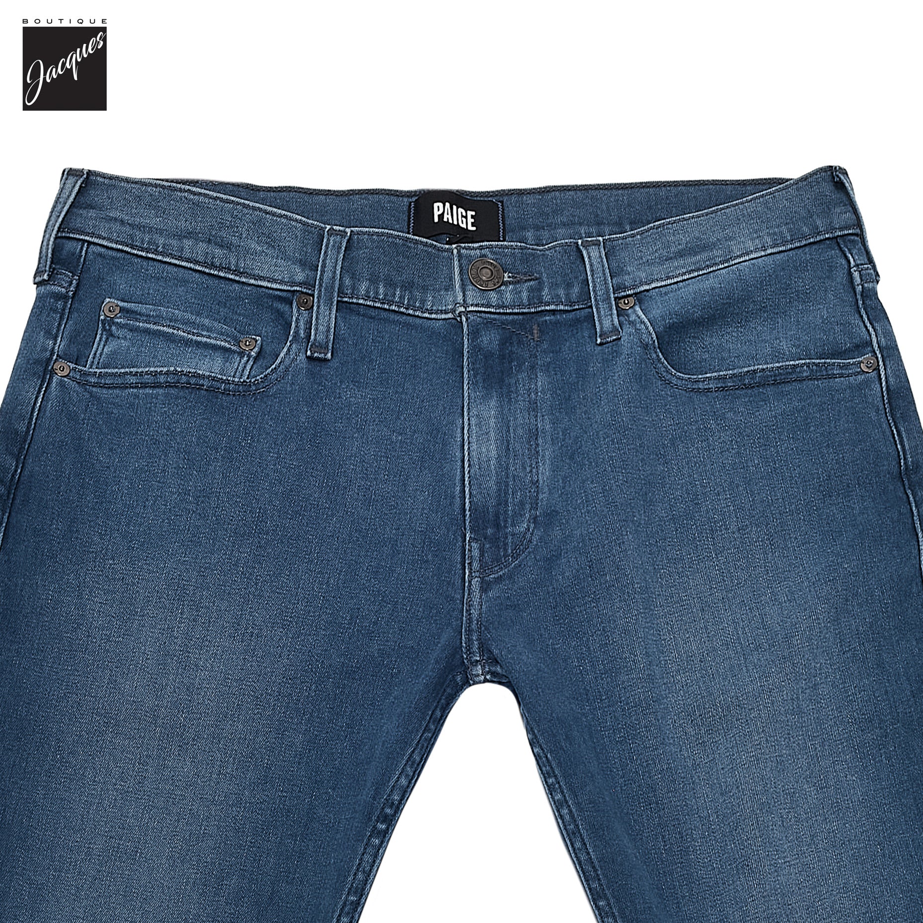 Lennox - Orin - Blue Mid Wash Slim Fit Vintage Transcend Jeans - PAIGE - Boutique Jacques International