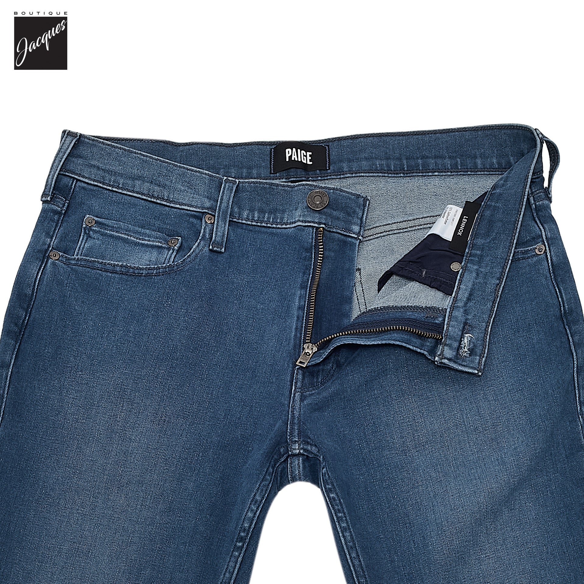 Lennox - Orin - Blue Mid Wash Slim Fit Vintage Transcend Jeans - PAIGE - Boutique Jacques International