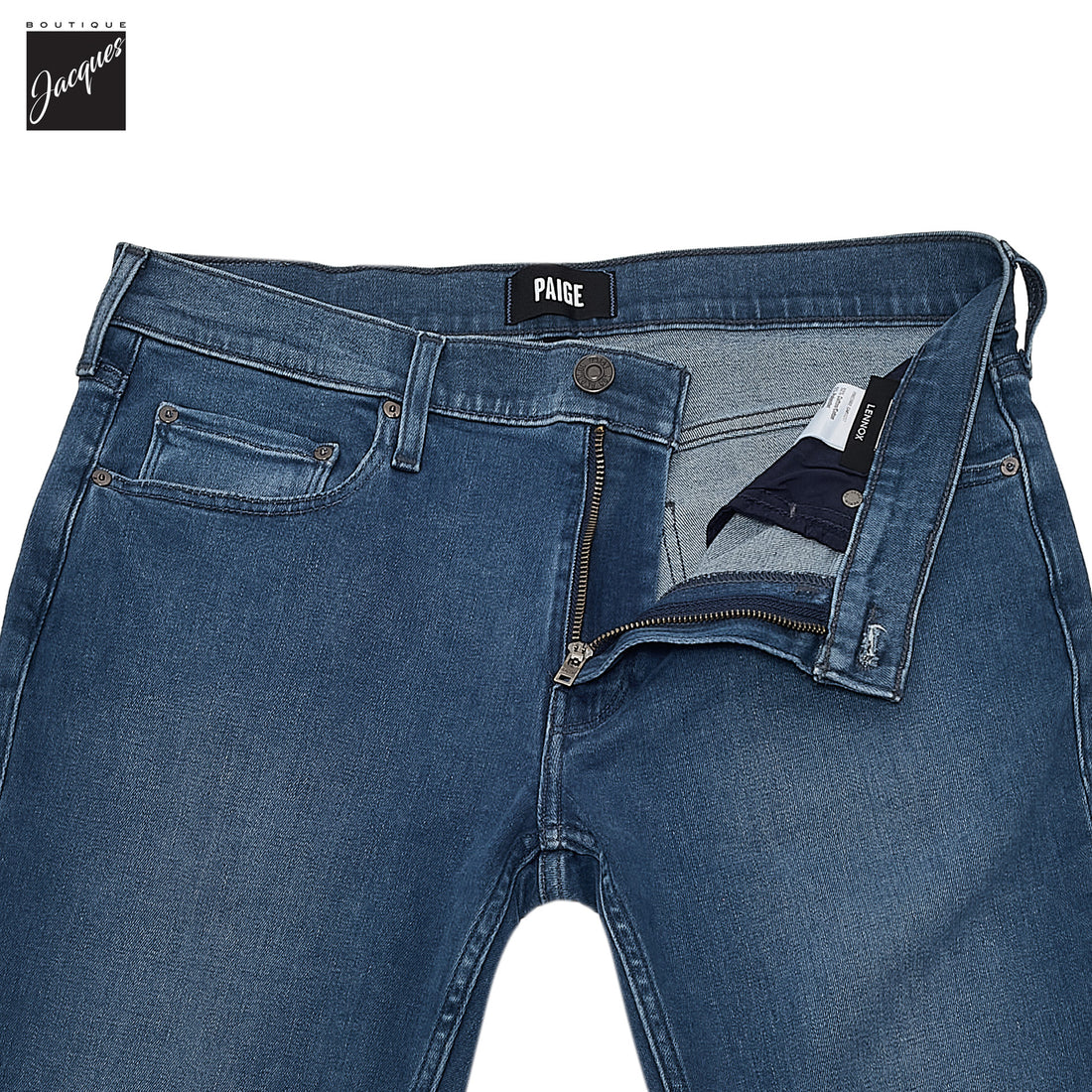 Lennox - Orin - Blue Mid Wash Slim Fit Vintage Transcend Jeans - PAIGE - Boutique Jacques International