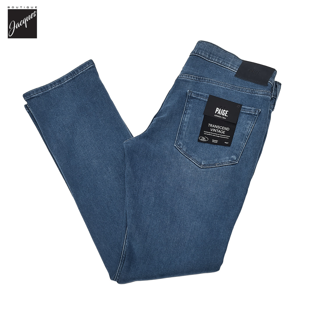 Lennox - Orin - Blue Mid Wash Slim Fit Vintage Transcend Jeans - PAIGE - Boutique Jacques International