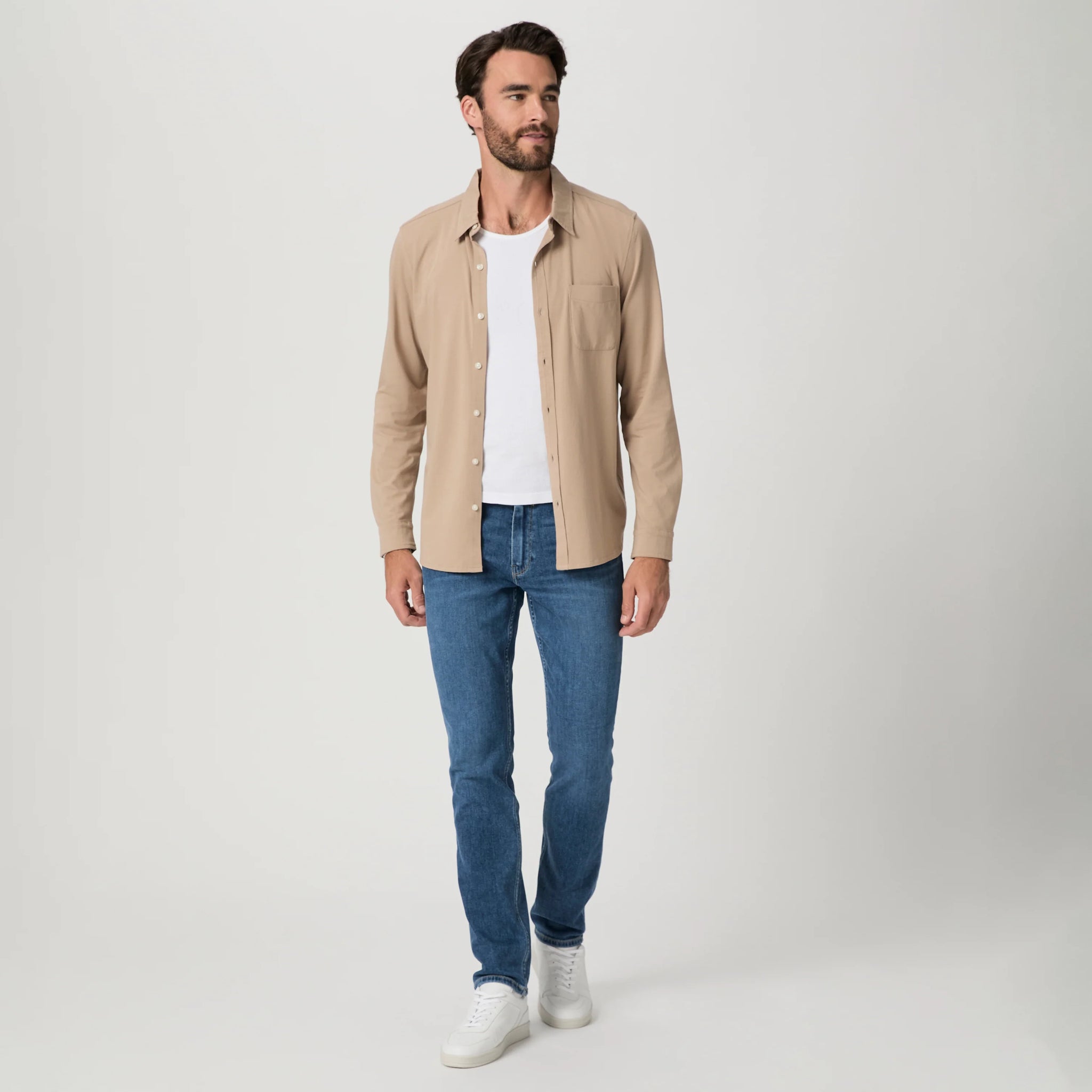 Lennox - Orben - Blue Mid Wash Slim Fit Vintage Transcend Jeans - PAIGE