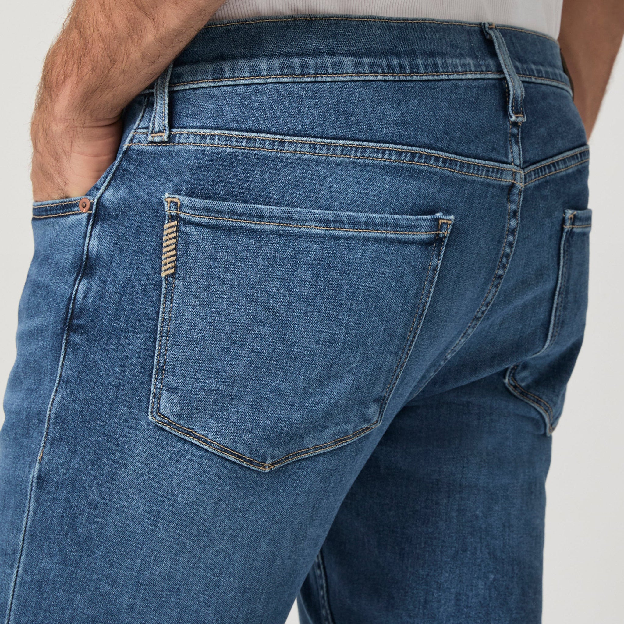Lennox - Orben - Blue Mid Wash Slim Fit Vintage Transcend Jeans - PAIGE
