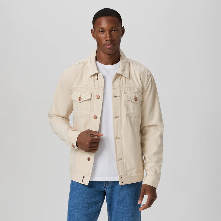 Natural (Beige) Lightweight Denim Scout Jacket - Paige