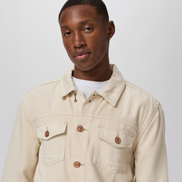 Natural (Beige) Lightweight Denim Scout Jacket - Paige