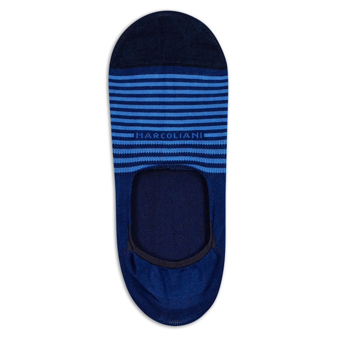 Royal Blue Stripe Invisible Touch No-Show Socks - Marcoliani - Boutique Jacques International