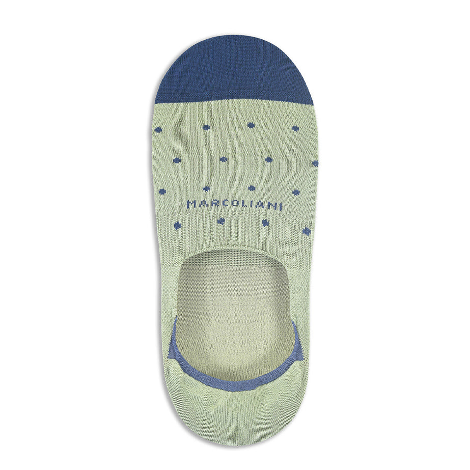 Sage Green Polka Dot Invisible Touch No-Show Socks - Marcoliani - Boutique Jacques International