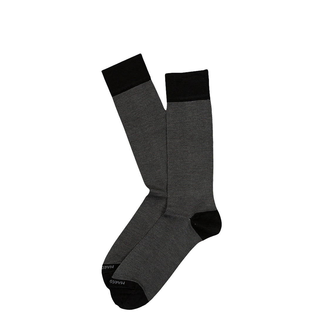 Black Birdseye Pima Cotton Mid-Calf Sock - Marcoliani
