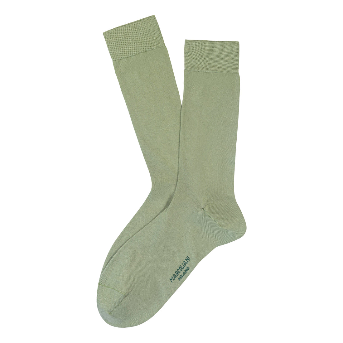 Sage Green Solid Pima Cotton Mid-Calf Sock - Marcoliani - Boutique Jacques International
