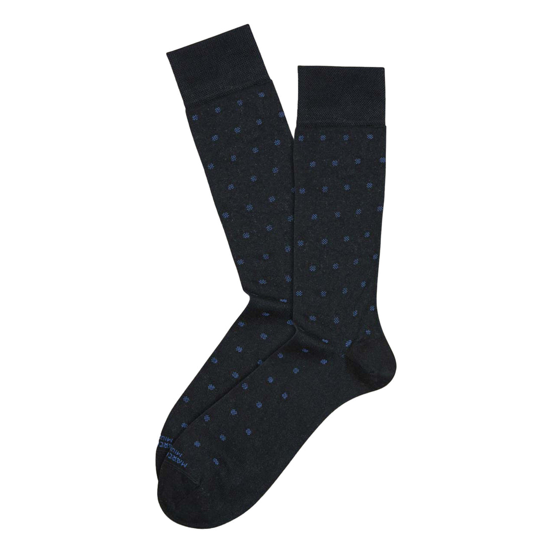 Navy Micro Polka-Dot Mousse of Modal Mid-Calf Socks - Marcoliani