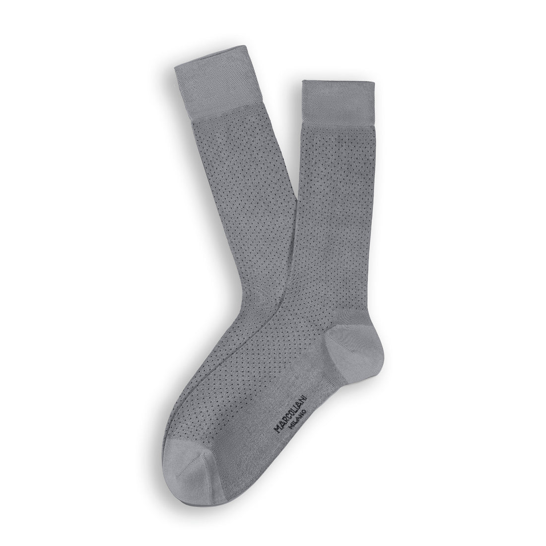 Gray Fresh of Modal Micro Pindot Mid-Calf Socks - Marcoliani - Boutique Jacques International