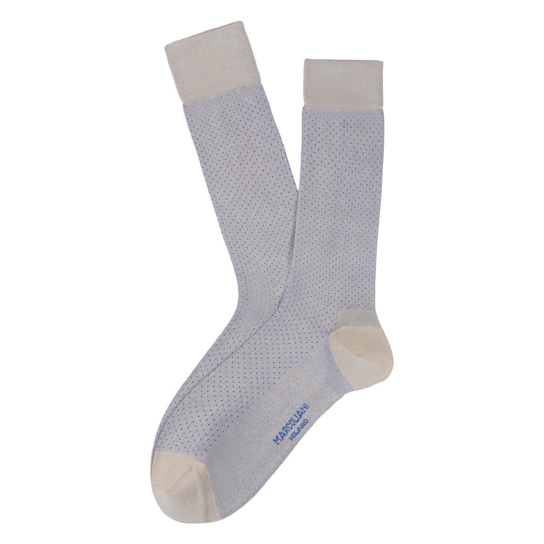 Ice Gray Fresh of Modal Micro Pindot Mid-Calf Socks - Marcoliani - Boutique Jacques International