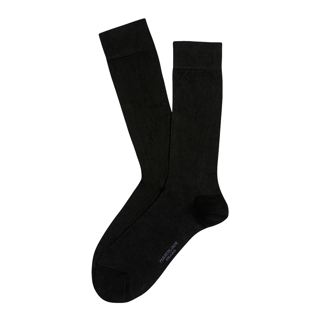 Black Classic Plain Fresh of Modal Mid-Calf Socks - Marcoliani - Boutique Jacques International