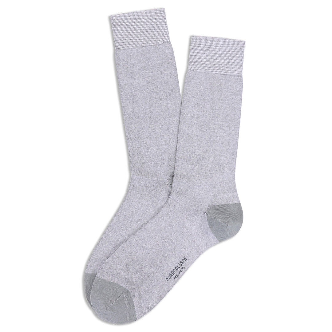 Ice Gray Classic Plain Fresh of Modal Mid-Calf Socks - Marcoliani