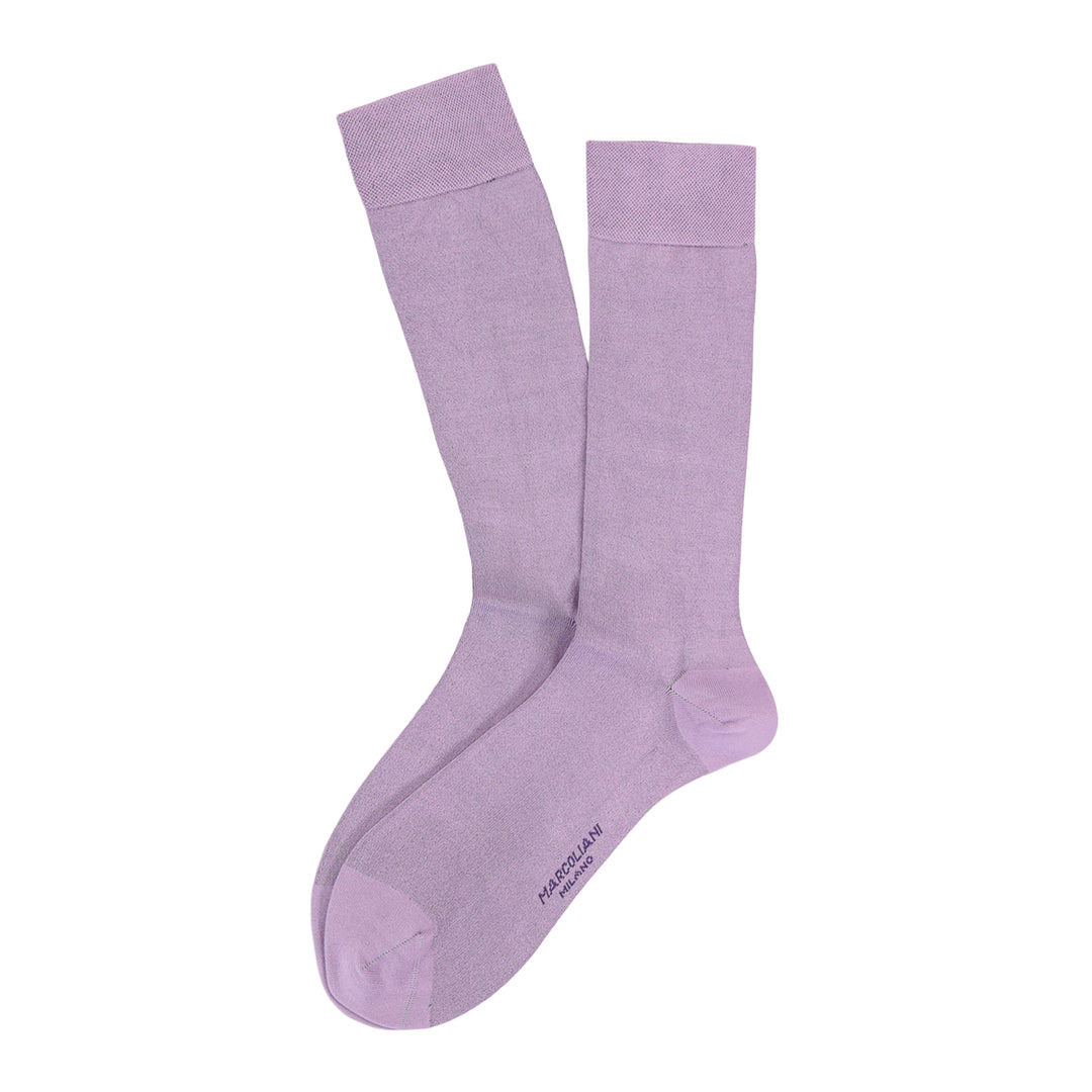 Mauve Classic Plain Fresh of Modal Mid-Calf Socks - Marcoliani - Boutique Jacques International