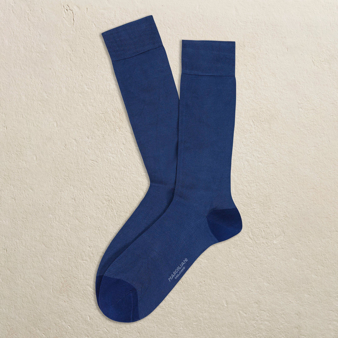 Denim Blue Classic Plain Fresh of Modal Mid-Calf Socks - Marcoliani - Boutique Jacques International