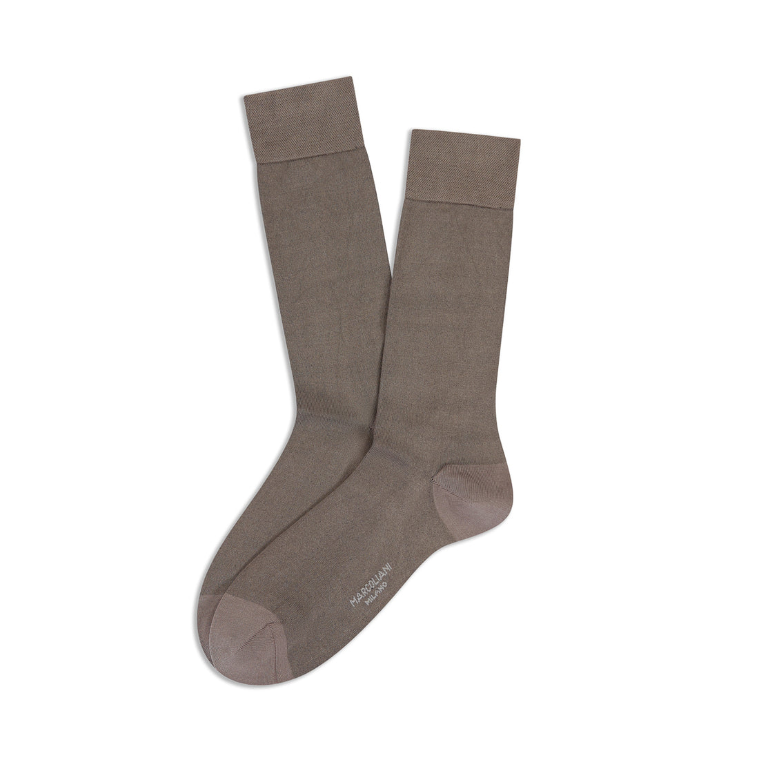 Cappuccino Brown Classic Plain Fresh of Modal Mid-Calf Socks - Marcoliani - Boutique Jacques International