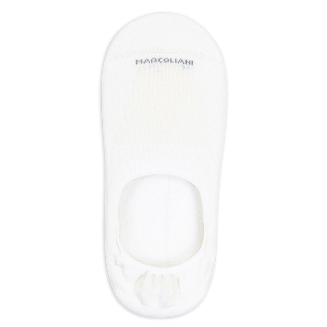 White Invisible Touch Micro-Cushion Pima Cotton No-Show Socks - Marcoliani