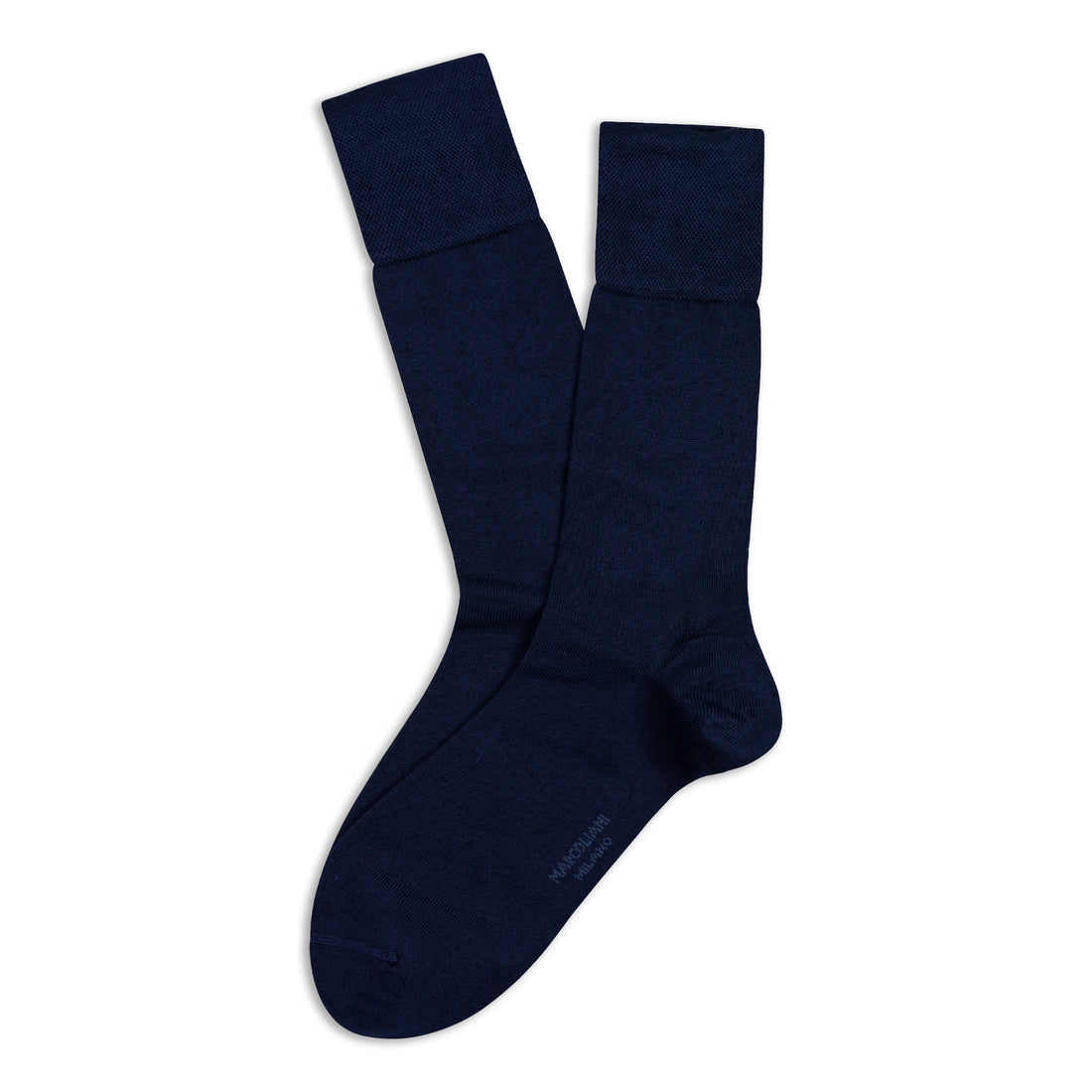 Navy Blue Solid Mousse of Modal Mid-Calf Socks - Marcoliani - Boutique Jacques International