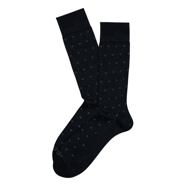 Black Micro Polka-Dot Mousse of Modal Mid-Calf Socks - Marcoliani