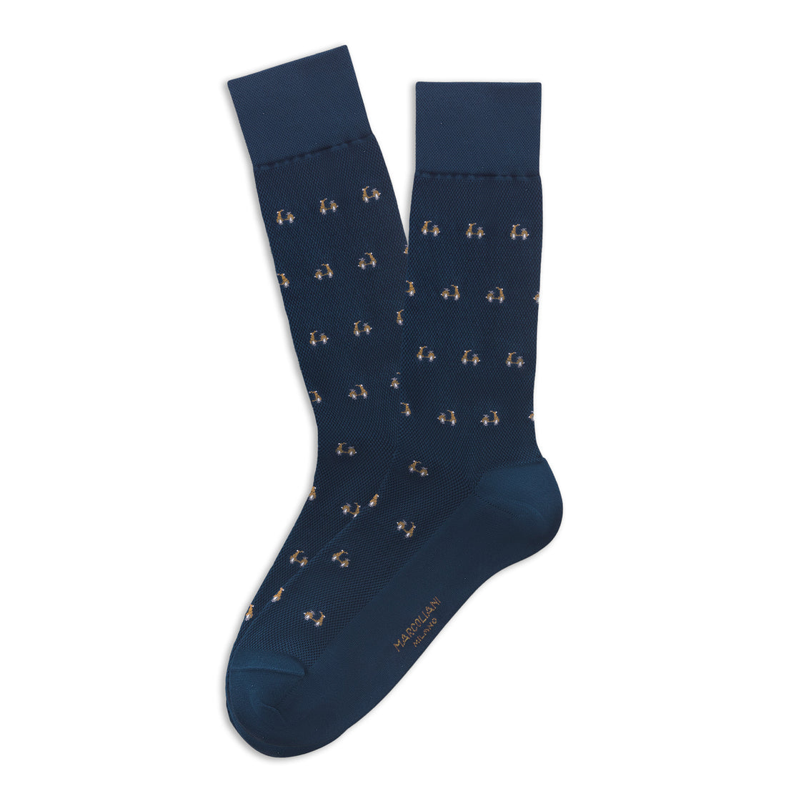 Denim Blue Tiny Scooter Pima Cotton Mid-Calf Socks - Marcoliani - Boutique Jacques International