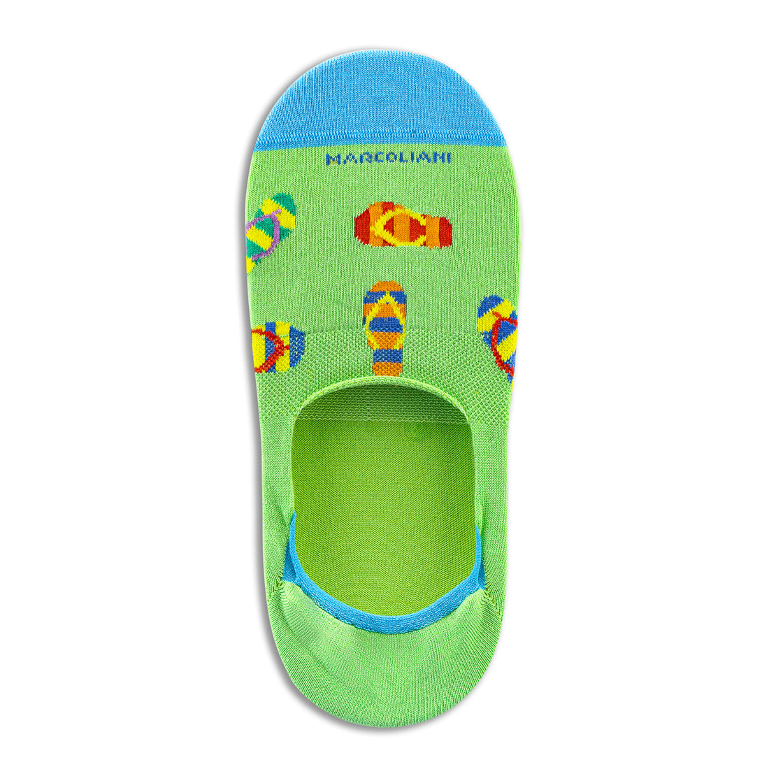 Apple Green Flip Flop Motif Invisible Touch No-Show Socks - Marcoliani - Boutique Jacques International