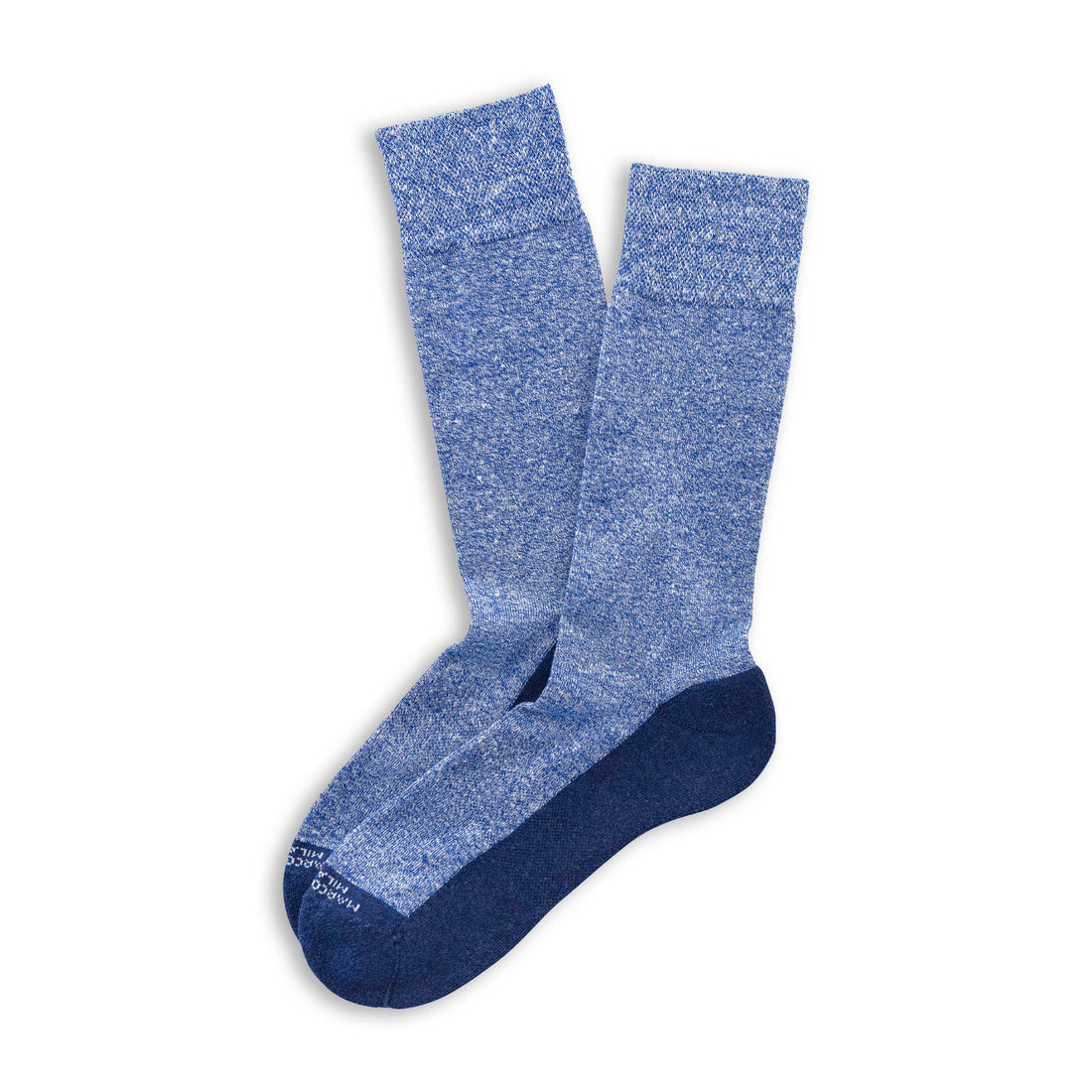Amalfi Blue Textured Linen & Cotton Mid-Calf Sneaker Socks - Marcoliani - Boutique Jacques International