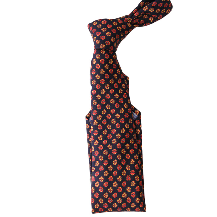 Navy Flower Silk Tie - Marchesi di Como