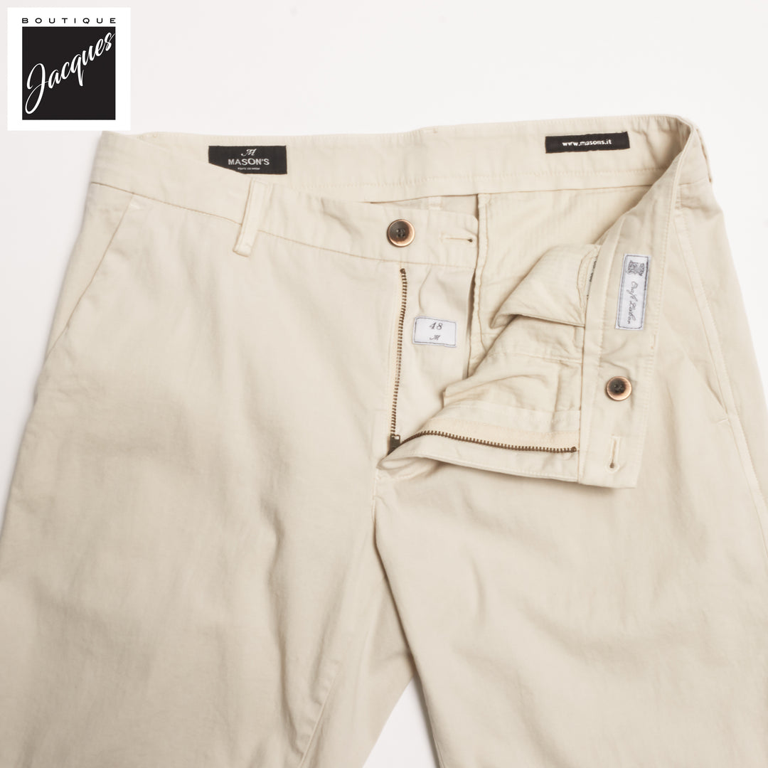 Bone Stretch Cotton Bermuda Shorts - Mason's