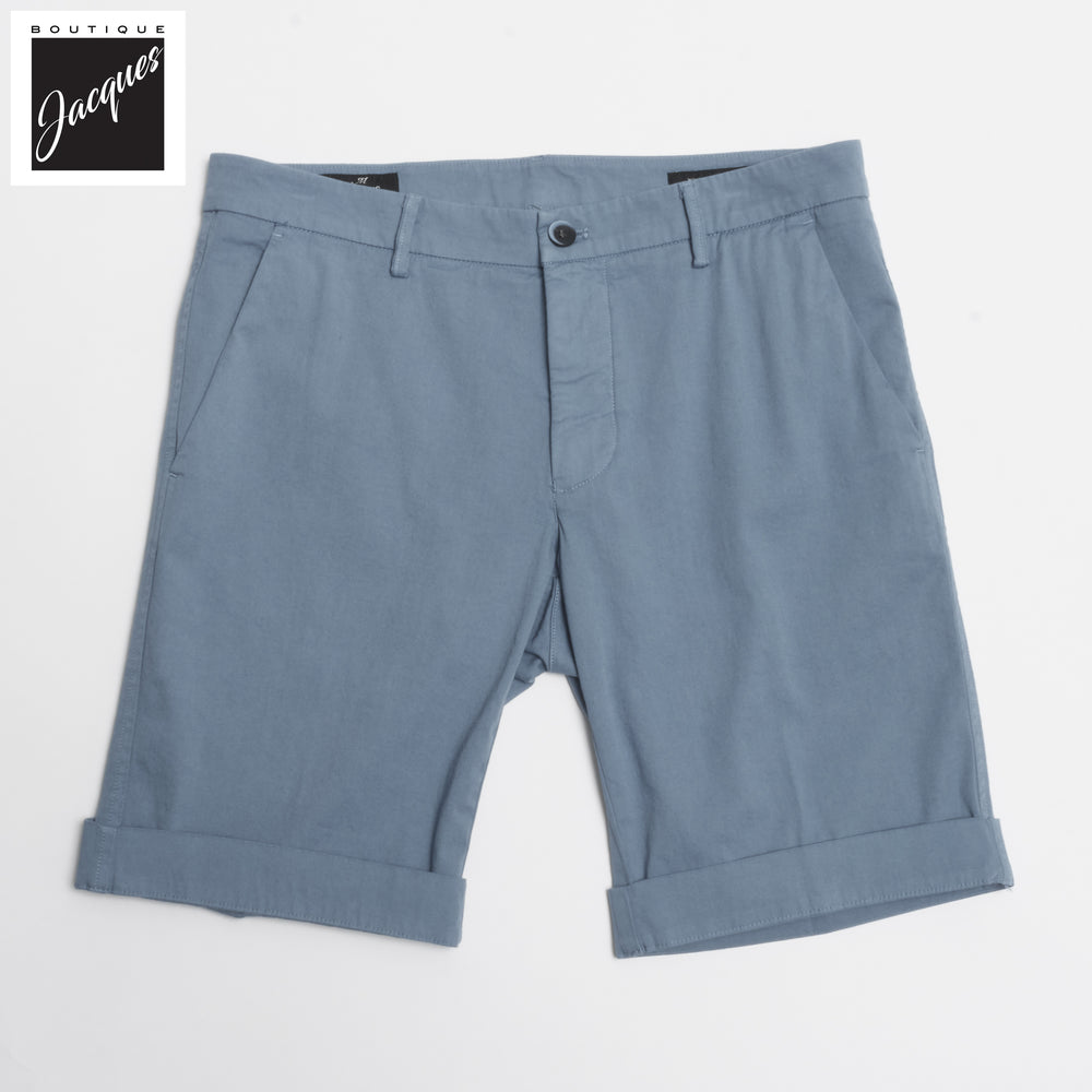 Cadet Blue Cotton-Stretch Torino Slim Fit Bermuda Shorts - Mason's - Boutique Jacques International