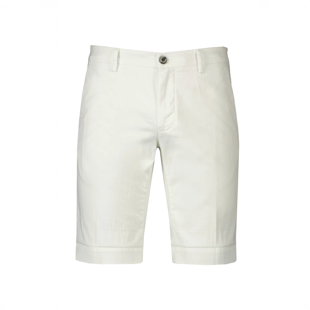 White Cotton-Stretch Torino Slim Fit Bermuda Shorts - Mason's - Boutique Jacques International