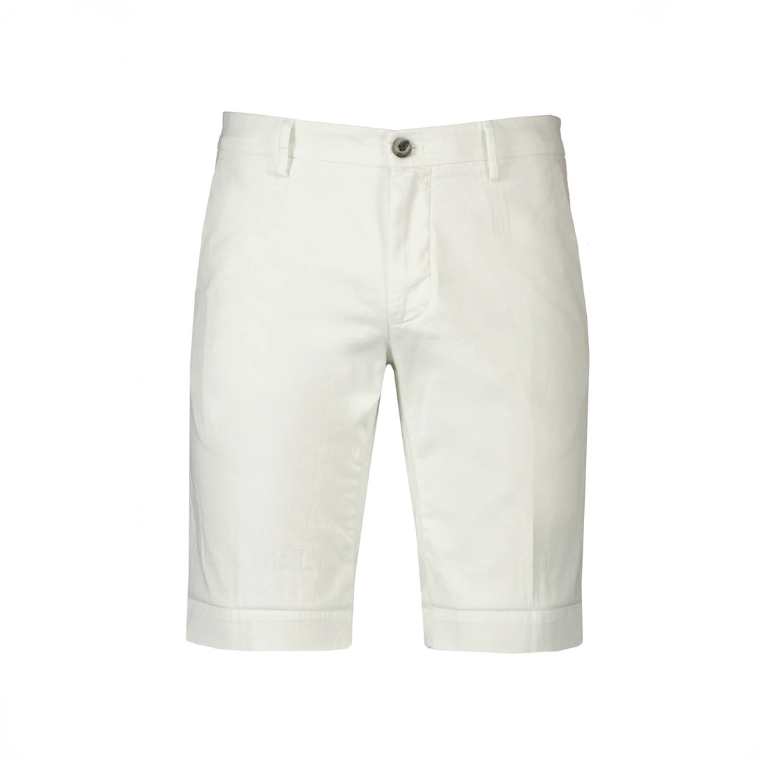 White Cotton-Stretch Torino Slim Fit Bermuda Shorts - Mason's - Boutique Jacques International