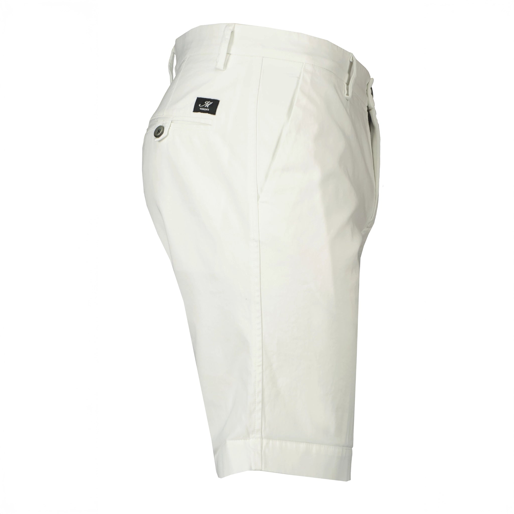 White Cotton-Stretch Torino Slim Fit Bermuda Shorts - Mason's - Boutique Jacques International
