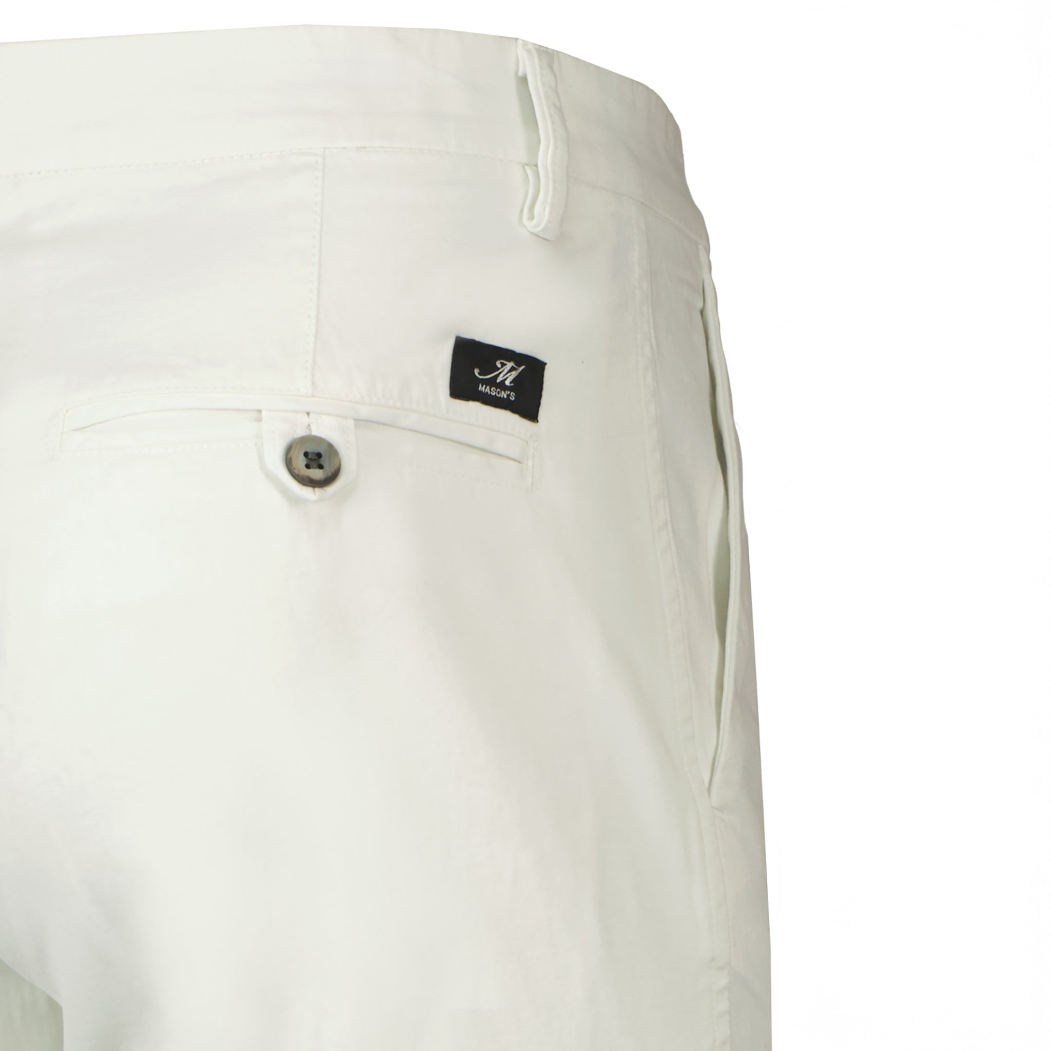 White Cotton-Stretch Torino Slim Fit Bermuda Shorts - Mason's - Boutique Jacques International