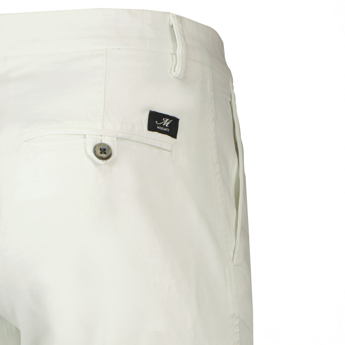 White Cotton-Stretch Torino Slim Fit Bermuda Shorts - Mason's - Boutique Jacques International