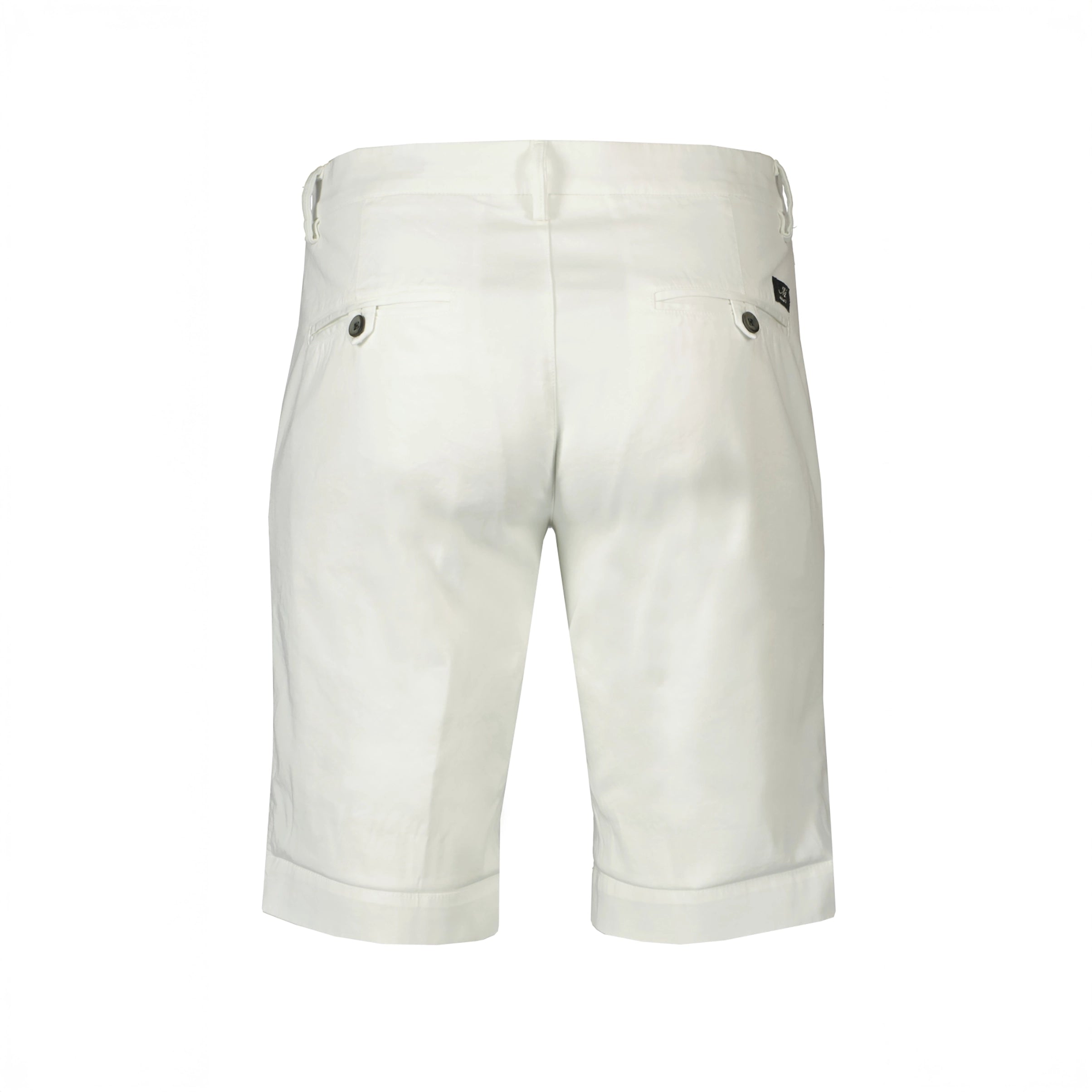 White Cotton-Stretch Torino Slim Fit Bermuda Shorts - Mason's - Boutique Jacques International