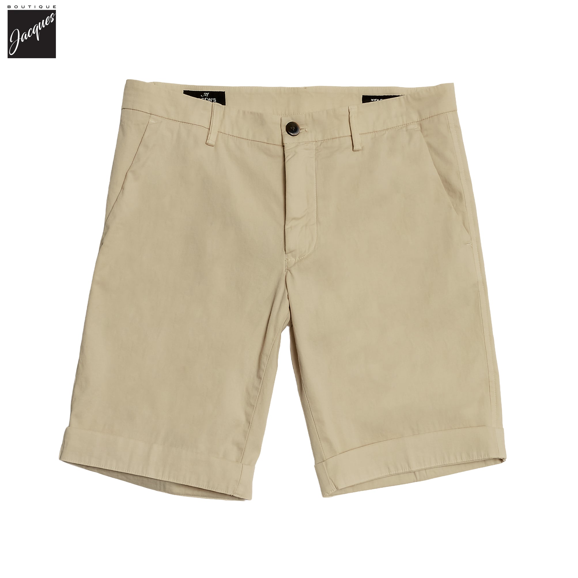 Beige Cotton-Stretch Torino Slim Fit Bermuda Shorts - Mason's - Boutique Jacques International