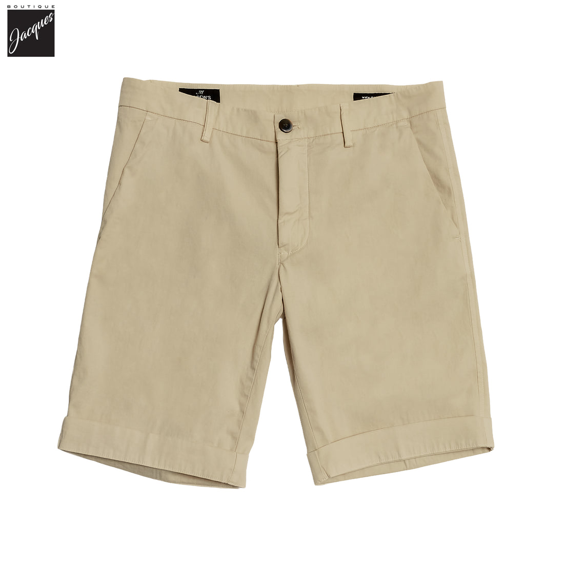 Beige Cotton-Stretch Torino Slim Fit Bermuda Shorts - Mason's - Boutique Jacques International
