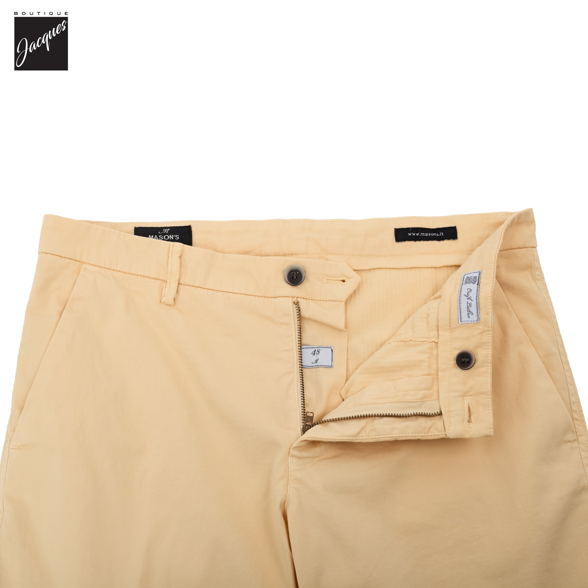 Peach Cotton-Stretch Torino Slim Fit Bermuda Shorts - Mason's - Boutique Jacques International